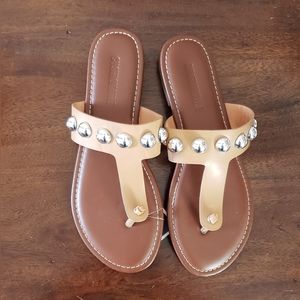 New Cushionaire Women's Vegan Brown Sandals Size 6.5